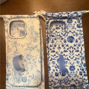 Loopy Case Blue Floral Phone Cases with Integrated Loop
